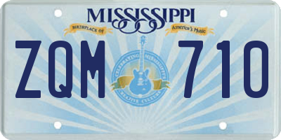 MS license plate ZQM710