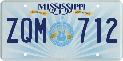 MS license plate ZQM712