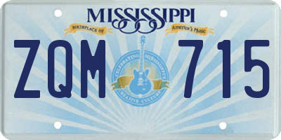 MS license plate ZQM715