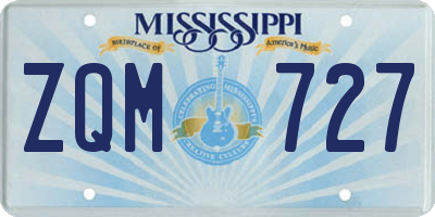 MS license plate ZQM727