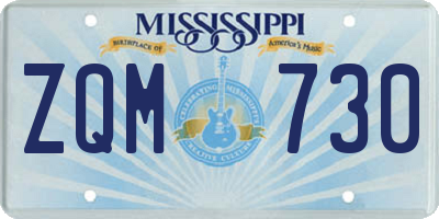 MS license plate ZQM730