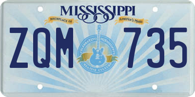 MS license plate ZQM735
