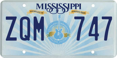 MS license plate ZQM747