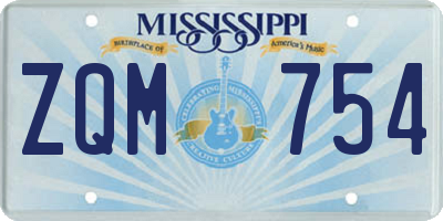 MS license plate ZQM754