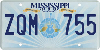 MS license plate ZQM755