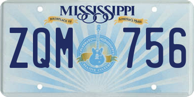MS license plate ZQM756