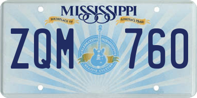 MS license plate ZQM760