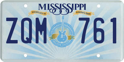 MS license plate ZQM761