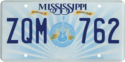 MS license plate ZQM762