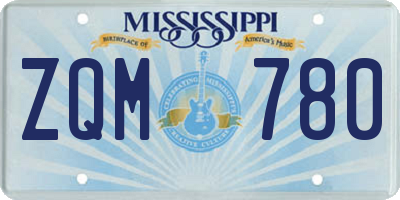 MS license plate ZQM780