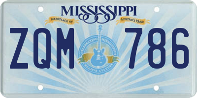 MS license plate ZQM786