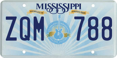 MS license plate ZQM788