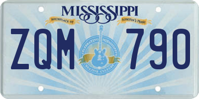 MS license plate ZQM790