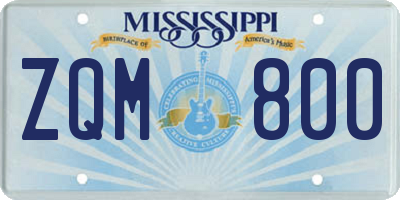 MS license plate ZQM800