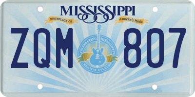 MS license plate ZQM807