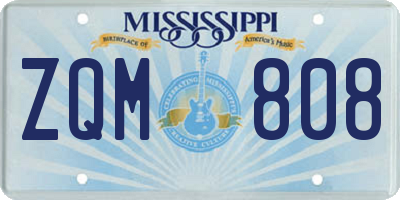 MS license plate ZQM808