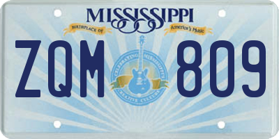 MS license plate ZQM809