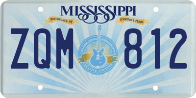 MS license plate ZQM812