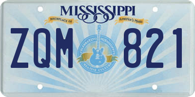 MS license plate ZQM821
