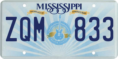 MS license plate ZQM833