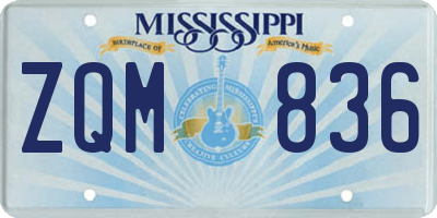 MS license plate ZQM836