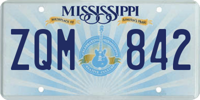 MS license plate ZQM842