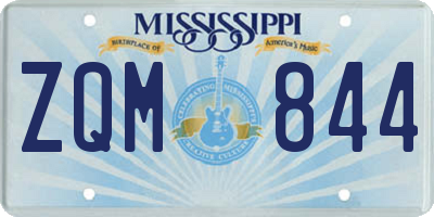 MS license plate ZQM844