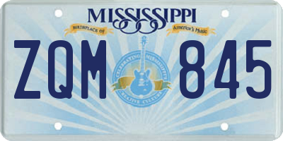 MS license plate ZQM845