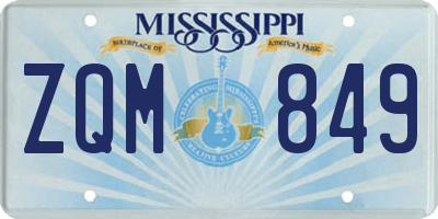 MS license plate ZQM849