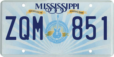 MS license plate ZQM851