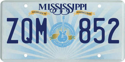 MS license plate ZQM852