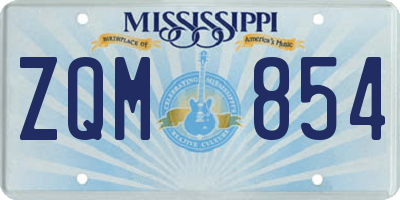 MS license plate ZQM854