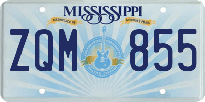 MS license plate ZQM855