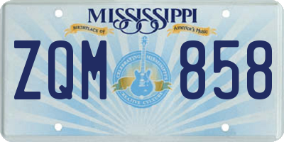 MS license plate ZQM858