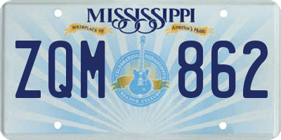 MS license plate ZQM862
