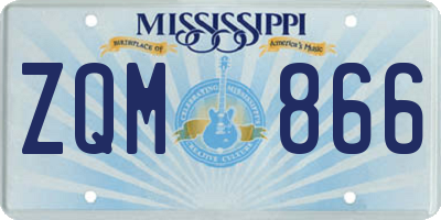 MS license plate ZQM866