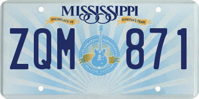 MS license plate ZQM871
