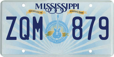 MS license plate ZQM879