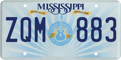 MS license plate ZQM883