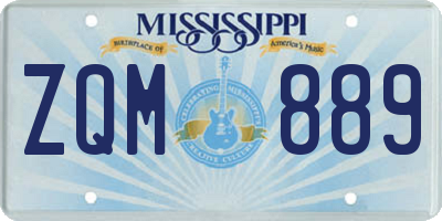 MS license plate ZQM889