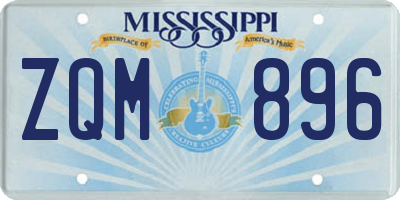 MS license plate ZQM896