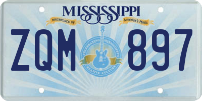 MS license plate ZQM897