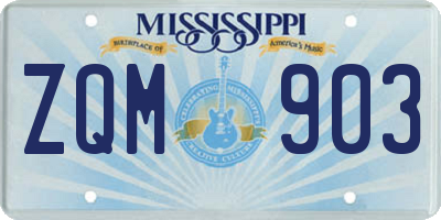 MS license plate ZQM903