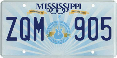 MS license plate ZQM905