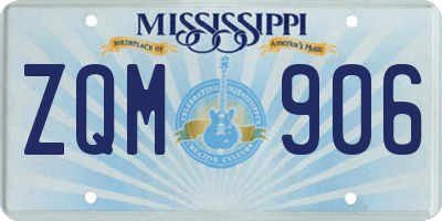 MS license plate ZQM906