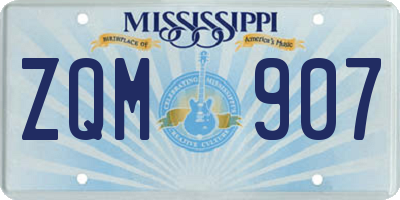 MS license plate ZQM907