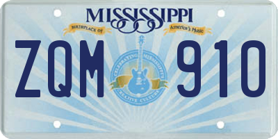 MS license plate ZQM910