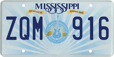 MS license plate ZQM916