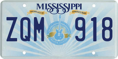 MS license plate ZQM918