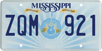 MS license plate ZQM921